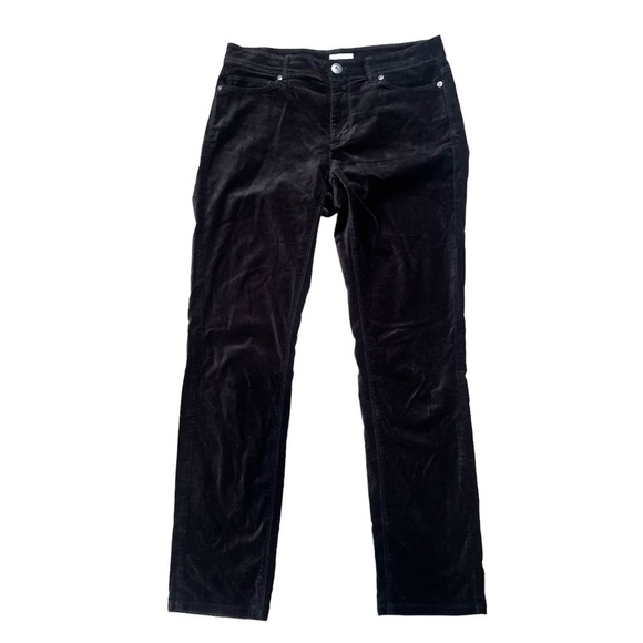 J. Jill Pants - J.Jill Womens Black Velour Straight Leg Black Pants Size 4